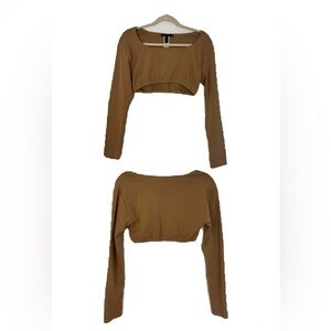 Forever 21 Brown Backless Crop Blouse